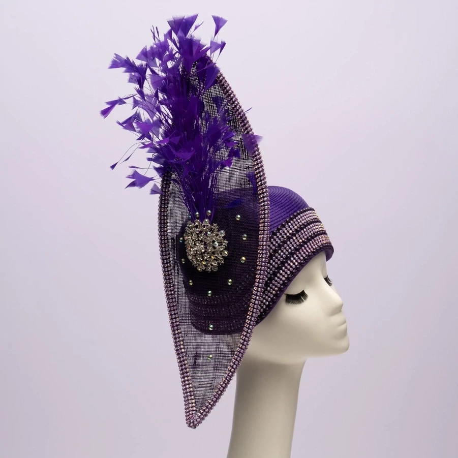 Alexandria Rhinestone Feather Derby Hats