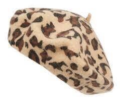 Angela &amp; William Wool Leopard Print Beret