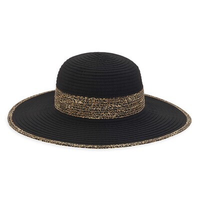 Sun N Sand Ribbon Leopard Floppy Hat