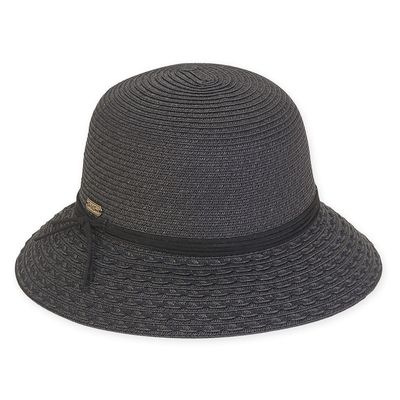 Sun N Sand Black Paper Braid Bucket Hat