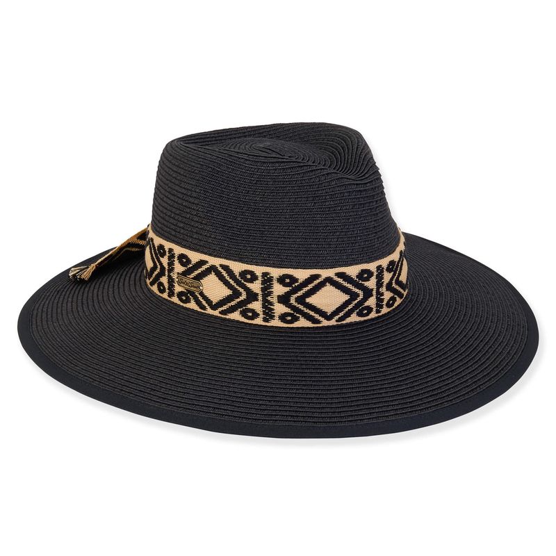 Sun N Sand Adalyn Paper Braid Black Safari with Band
