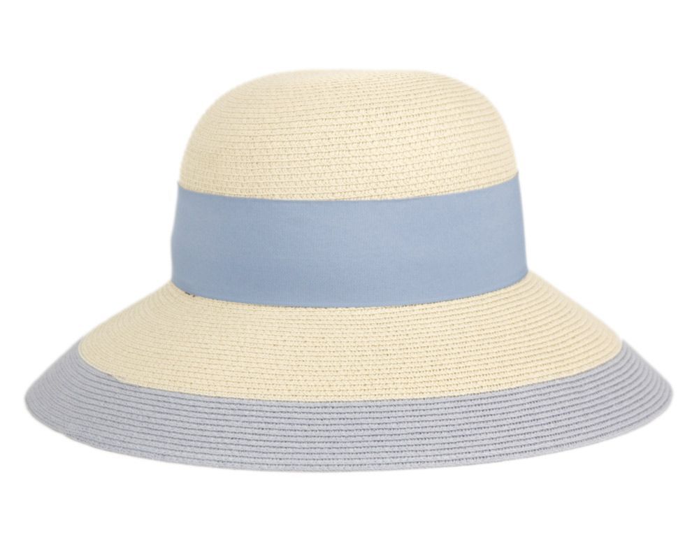 Angela &amp; William Two Toned Paper Braid Bucket Hat