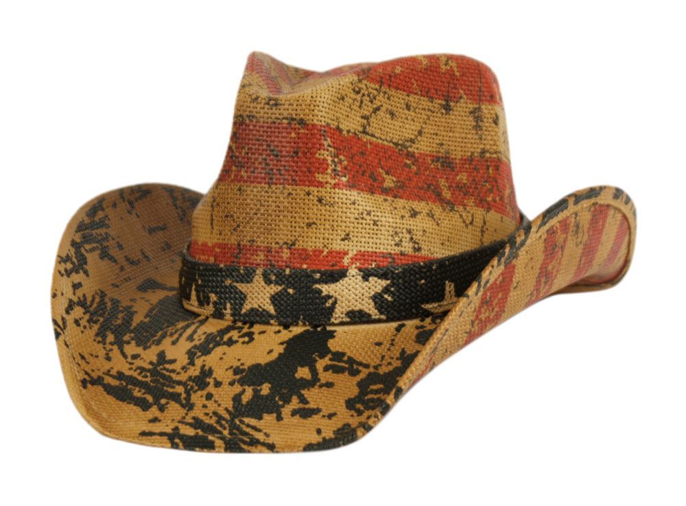 Angela &amp; William Faded Vintage Flag Cowboy Hat