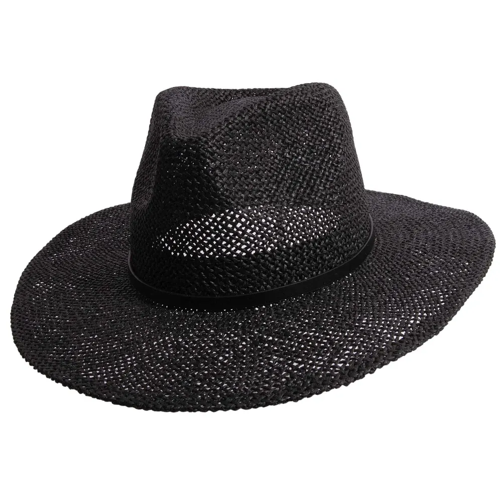 American Hat Makers Titus Black Straw Sun Hat 