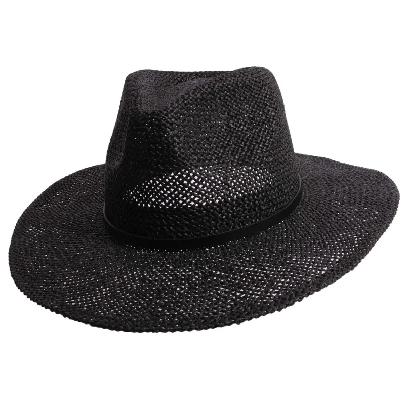 American Hat Makers Titus Black Straw Sun Hat