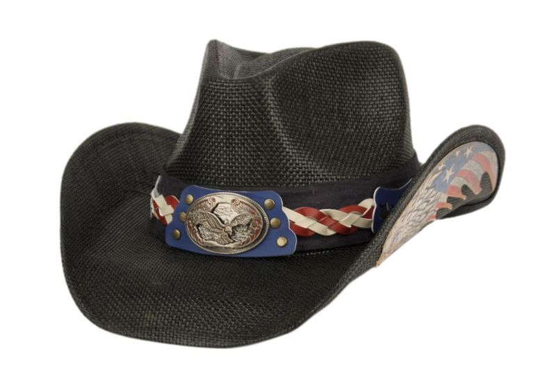 Angela &amp; William Eagle Badge Flag Cowboy Hat