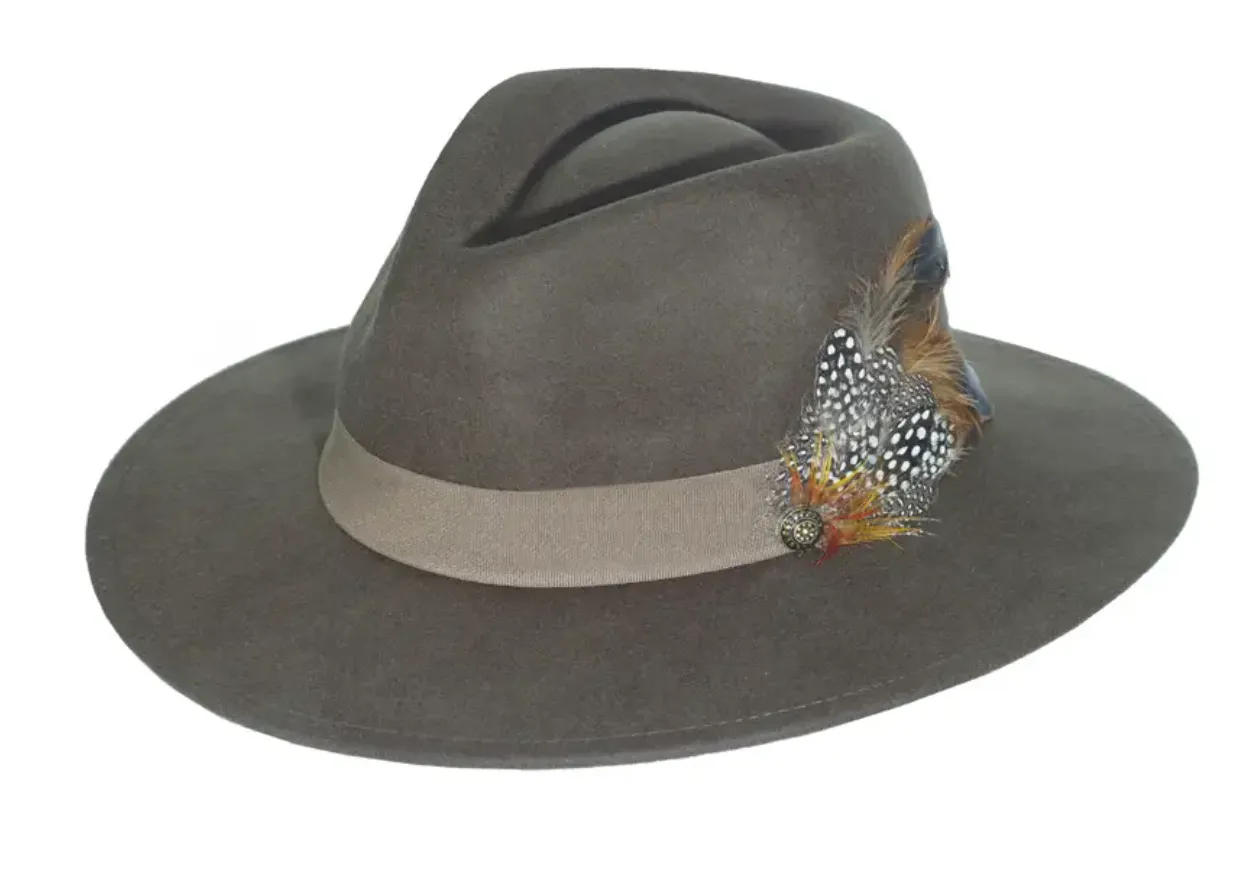 Toucan Wool Fedora with Feathers