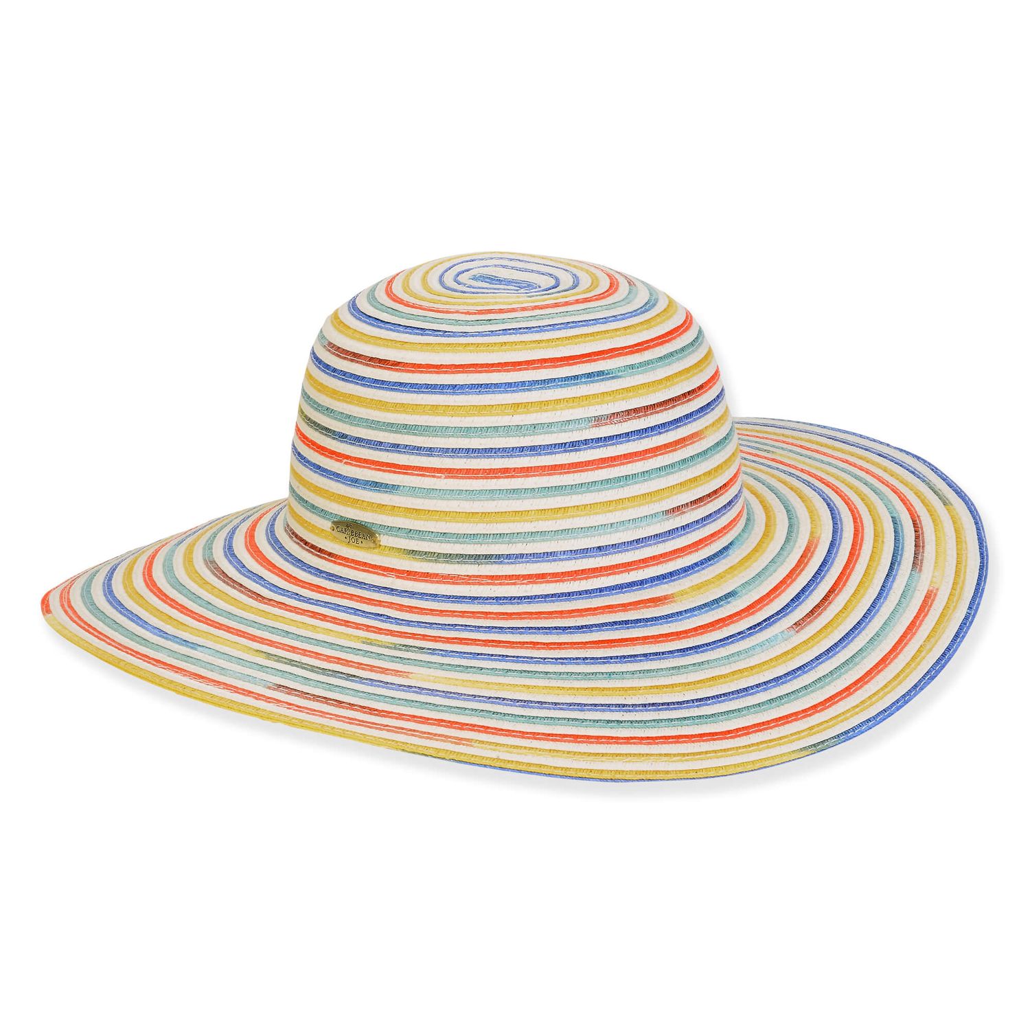 CJ Paper Braid Floppy Rainbow Hat