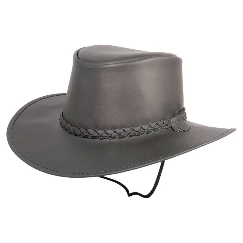 American Hat Makers Leather Crusher Hat