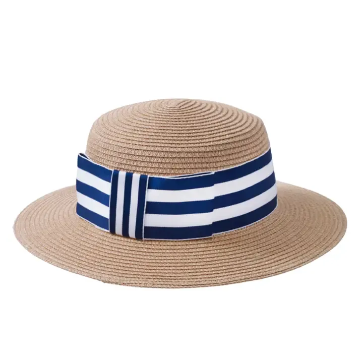 Toucan Striped Straw Boater