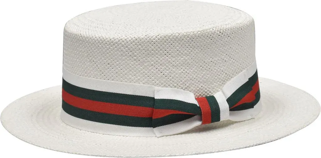 Bruno Capelo White Straw Boater 