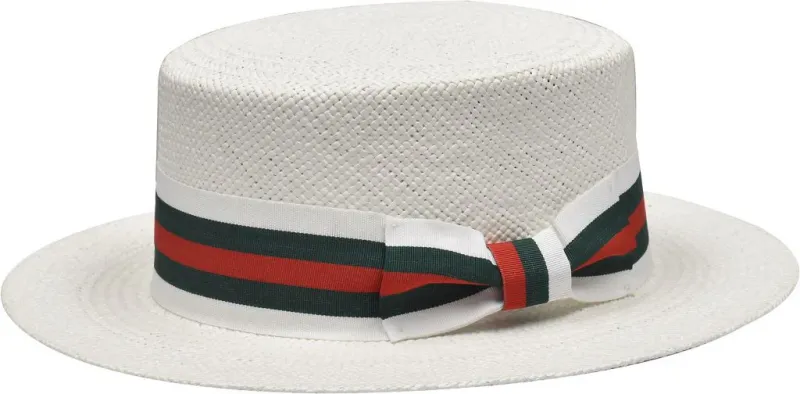Bruno Capelo White Straw Boater 