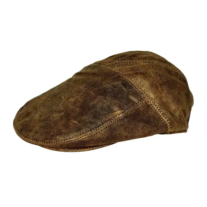 Conner Amalfi Leather Flat Cap