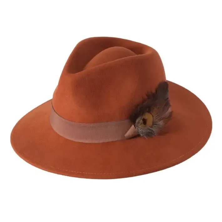 Toucan Wool Fedora with Feathers