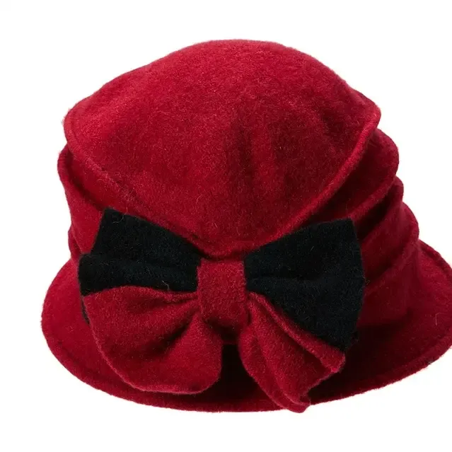DNMC Two Tone Red Wool Cloche