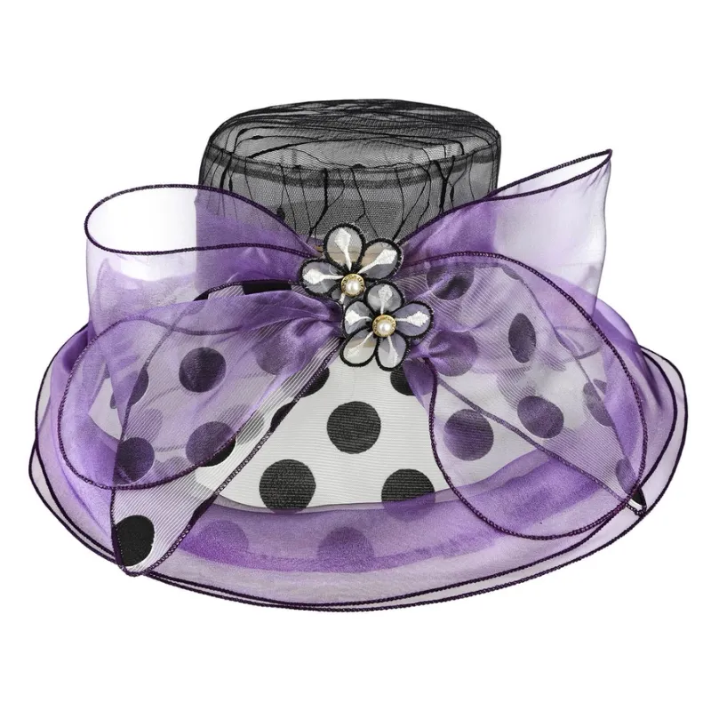 Sophia Mesh Polka Dot Derby Hat
