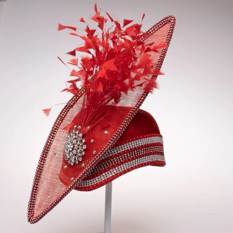Alexandria Rhinestone Feather Derby Hats