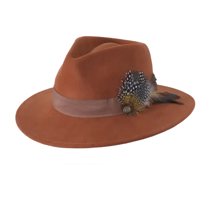 Toucan Wool Fedora with Feathers