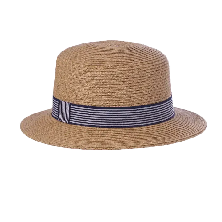 Toucan Striped Straw Boater