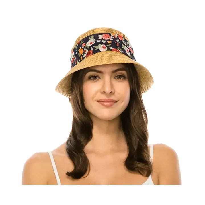 Flower Band Straw Cloche