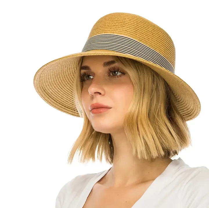 DNMC Straw Bucket with Striped Bow