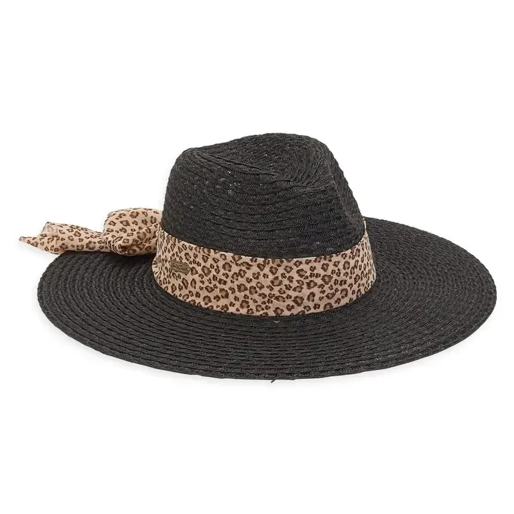 Sun N Sand Black with Leopard Scarf