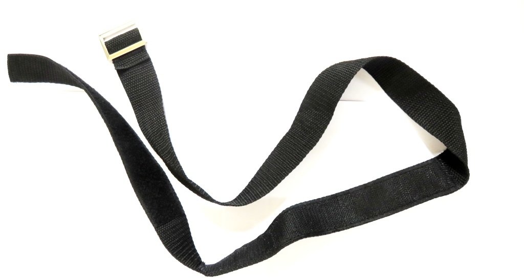 Lower bag strap Buckled Velcro strap