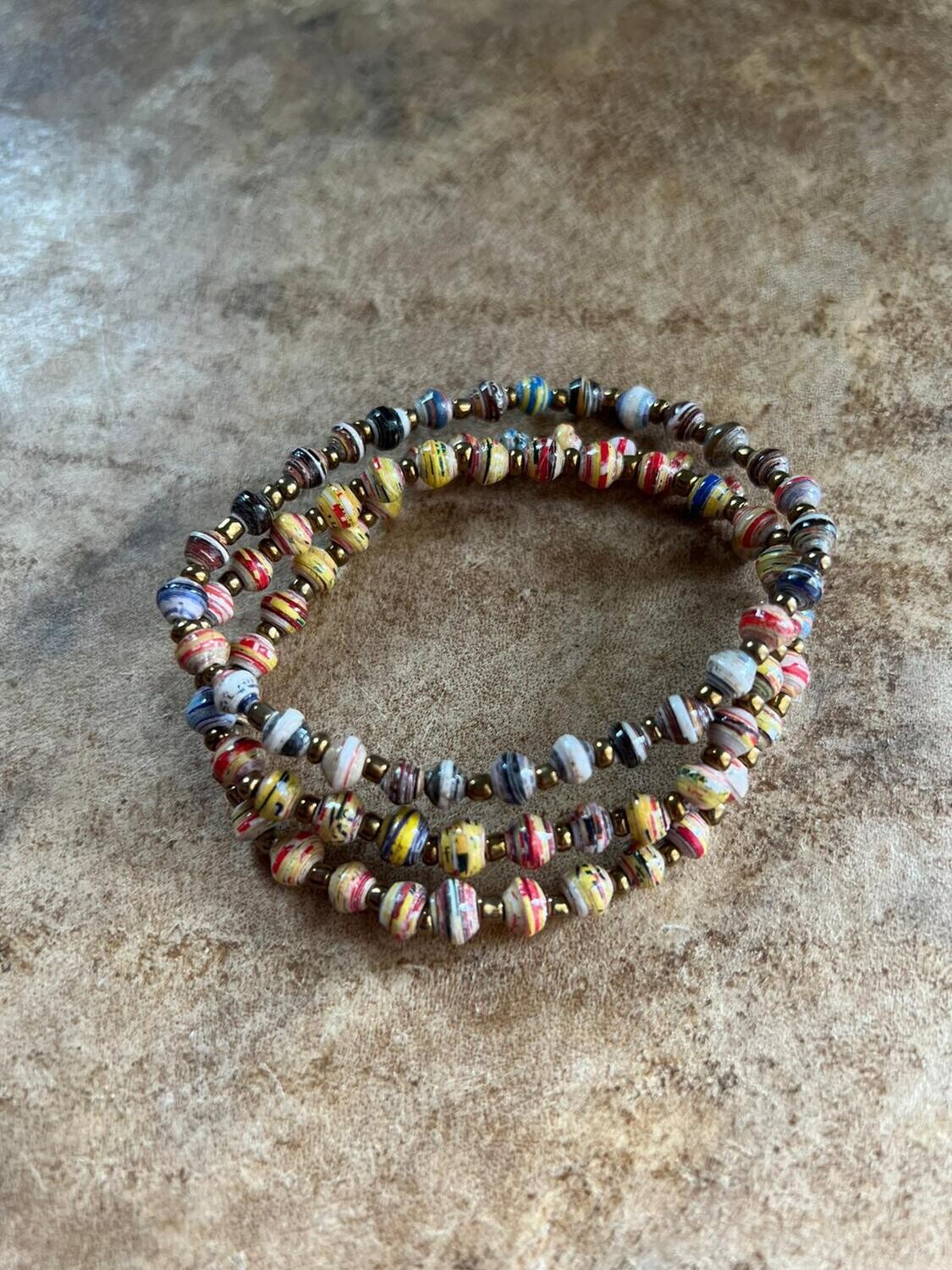 Paper Bead Bracelet (Multicolor)