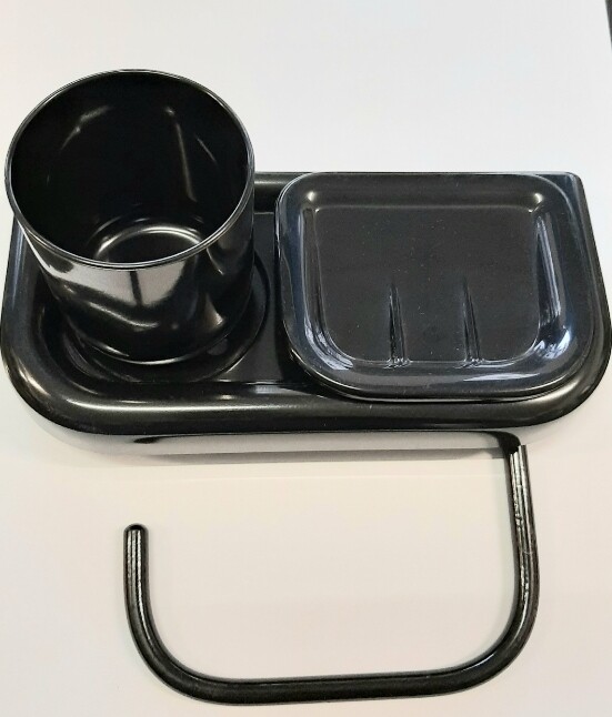 CARRARA E MATTA SERIE ANTILLE PORTASAPONE/PORTASPAZZOLINI E PORTASALVIETTE IN DUROLUX NERO