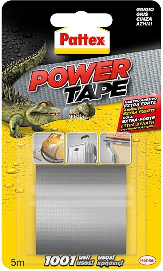 PATTEX POWER TAPE NASTRO ADESIVO EXTRA FORTE GRIGIO MT.5 H.50