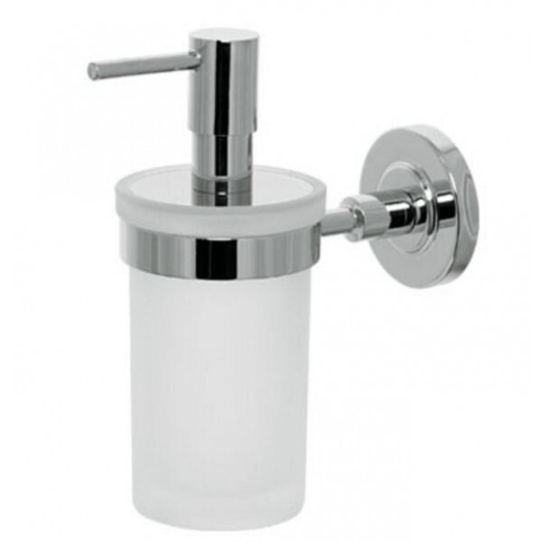 LINEAG DOSATORE SAPONE IN OTTONE CROMATO E VETRO SATINATO BIANCO-SERIE LIRA
