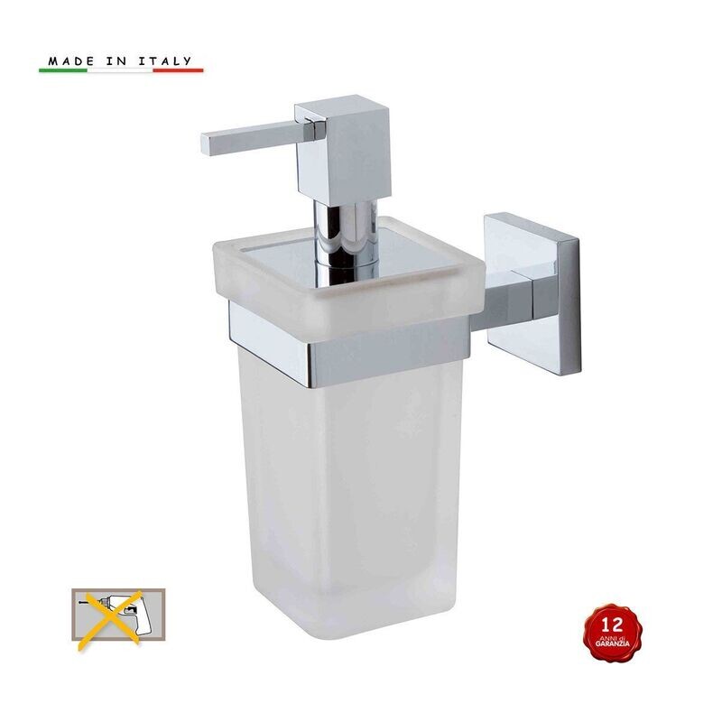 LINEAG DOSATORE SAPONE IN OTTONE CROMATO E VETRO SATINATO-SERIE DIVA