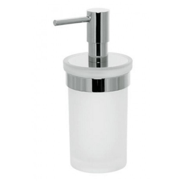 LINEAG DOSATORE APPOGGIO IN OTTONE CROMATO E VETRO SATINATO BIANCO-SERIE LIRA