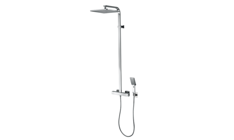 BOSSINI L40001 COSMO COLONNA DOCCIA CON MISCELATORE TERMOSTATICO-SOFFIONE 280x280-CROMATA-PRODOTTO ORDINABILE