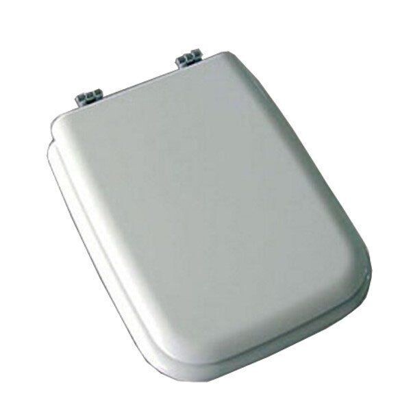 SEDILE COPRIWATER LEGNO POLIESTERE MOD.CONCA BIANCO EURO-CERNIERE IN OTTONE CROMATO