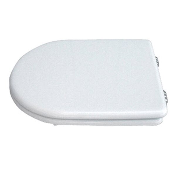 SEDILE COPRIWATER LEGNO POLIESTERE MOD.ESEDRA OLD BIANCO IDEAL STANDARD-CERNIERE IN OTTONE CROMATO