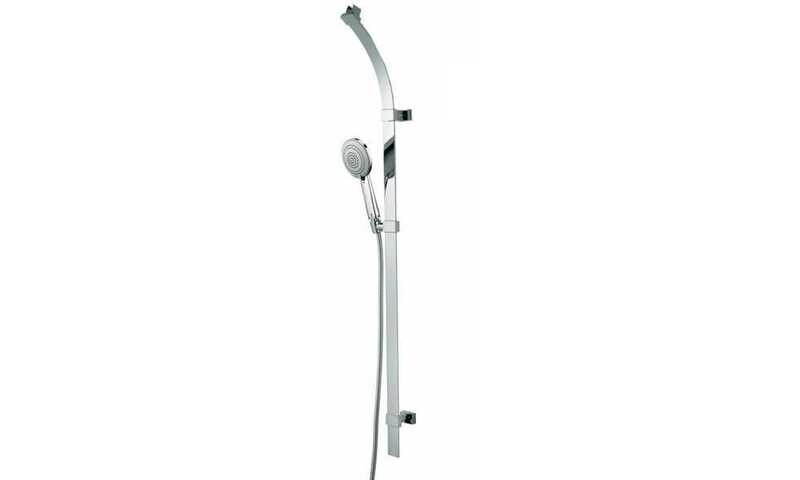BOSSINI D45002 FLAT ASTA MURALE IN OTTONE CM.120 CON SUPPORTI REGOLABILI-DOCCETTA MIXA/3 D.140-CROMATA-PRODOTTO ORDINABILE