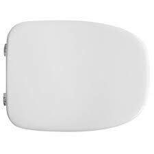 SEDILE COPRIWATER LEGNO POLIESTERE MOD.SQUARE BIANCO-CERNIERE IN OTTONE CROMATO