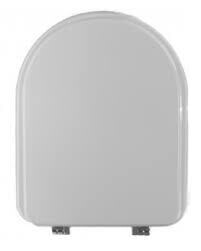 SEDILE COPRIWATER LEGNO POLIESTERE MOD.ALPINA BIANCO-CERNIERE IN OTTONE CROMATO-