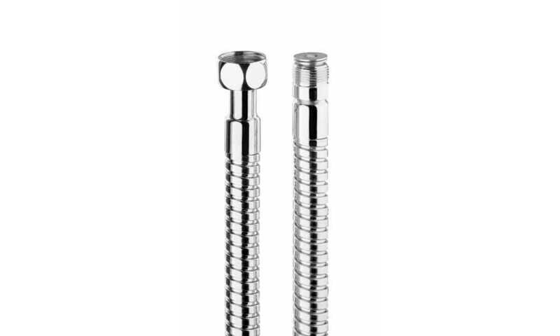 BOSSINI A01052 CM.150 FLESSIBILE OTTONE DOPPIA AGGRAFFATURA 3/8 FEMMINA x15/1 MASCHIO-CROMATO