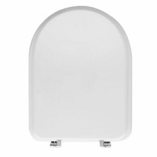 SEDILE COPRIWATER LEGNO POLIESTERE MOD.RELAX FLAMINIA BIANCO-CERNIERE IN OTTONE CROMATO