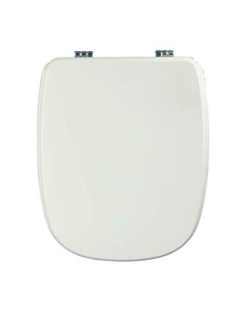 SEDILE COPRIWATER LEGNO POLIESTERE MOD.FLEO BIANCO-CERNIERE IN OTTONE CROMATO