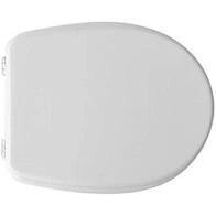 SEDILE COPRIWATER LEGNO POLIESTERE MOD.DURAPLUS BIANCO-CERNIERE IN OTTONE CROMATO