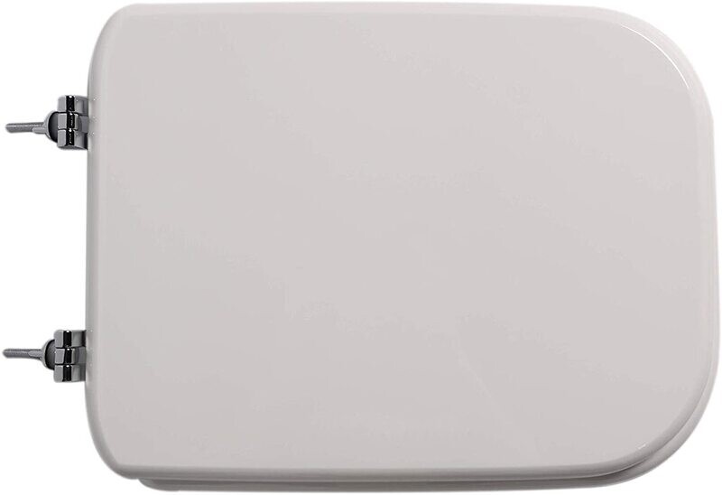 SEDILE COPRIWATER LEGNO POLIESTERE MOD.CONCA BIANCO IDEAL STANDARD-CERNIERE IN OTTONE CROMATO