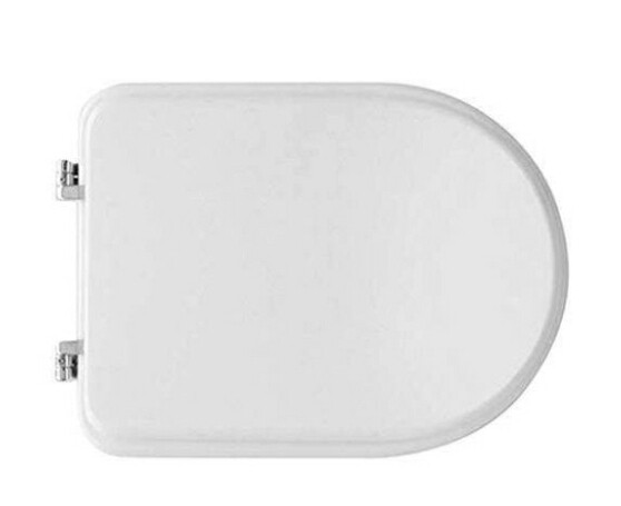 SEDILE COPRIWATER LEGNO POLIESTERE MOD.SYSTEM CESAME BIANCO-CERNIERE IN OTTONE CROMATO
