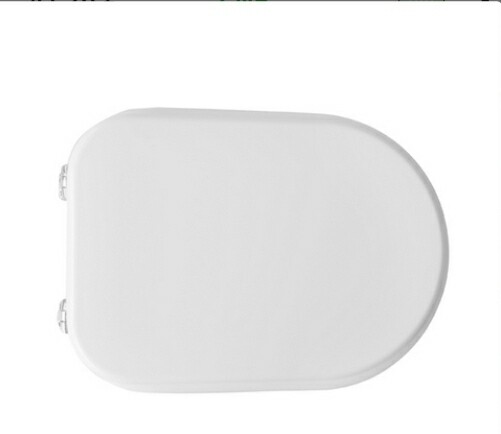 SEDILE COPRIWATER LEGNO POLIESTERE MOD.SINTESI CESAME BIANCO-CERNIERE IN OTTONE CROMATO