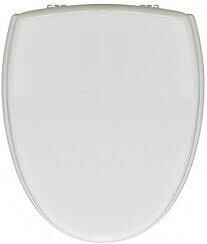 SEDILE COPRIWATER LEGNO POLIESTERE MOD.NOVELLA BIANCO-CERNIERE IN OTTONE CROMATO
