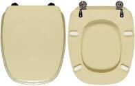 SEDILE COPRIWATER LEGNO POLIESTERE MOD.STYLE POZZI GINORI CHAMPAGNE-CERNIERE OTTONE CROMATO