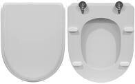 SEDILE COPRIWATER LEGNO POLIESTERE MOD.HAPPY D DURAVIT BIANCO-CERNIERE IN OTTONE CROMATO