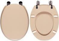 SEDILE COPRIWATER LEGNO POLIESTERE MOD.ELISSE VISONE-CERNIERE ACCIAIO INOX